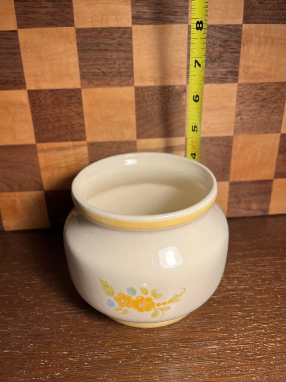 Vintage Yellow Flower Planter Pot A792